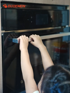 Child Safety Oven Lock Dual Button Unlock Baby Proof Oven Door Lock Heat Resistant 120°C No Drilling Installation