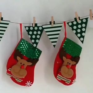 4Pcs Christmas Socks Ornaments Creative Gift Candy Bag Xmas Tree Pendant Stockings Santa Claus Elk Snowman Socks New Year Party Home Decoration