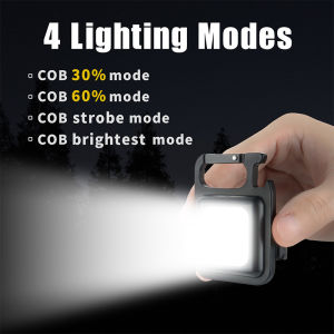 【🇲🇾Stock 】30 COB Rechargeable LED Light Mini Keychain Work Lamp Multifunctional Indoor Outdoor FlashLight Pocket Clip Work Light 500 Lumens Portable High-Brightness Corkscrew Keychain Light LEDCamping Small Light
