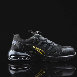 【In Stock】Safety shoes for men with rotating buttons steel-covered toe impact protection crush protection pressure protection and puncture protection. Construction work safety shoes.
