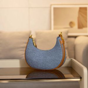 American Denim Underarm Womens Bag Small Moon Tooth Bag High-End Sensation Casual Fashion Handbag Shoulder Bag