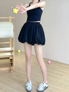 Cloud Blossom Half Skirt Women Summer White Versatile Spicy Girl Bubble Short Skirt High Waist Puffy Cake Lantern Pants Skirt