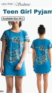 [Clearance] Teen Girls/Thin Ladies Cotton Blend Colorful Cartoon Pyjamas Dress M & L sizes H.Kitty Comfortable Non-Returnable Baju Tidur Murah