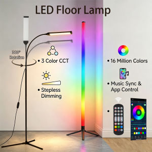 CHENBEN | Modern LED Floor Lamp Corner Light Smart Stand RGB option Stepless Dimming Atmosphere App Control for Bedroom GameRoom Decor USB