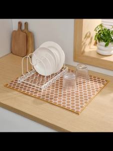 Dish Drying Mat For Kitchen Counter 30x40cm / 38x50cm Ultra Absorbent Microfiber Drying Mat Anti-Slip Dishes Drainer Pad