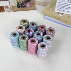 3mm Soft Multicolor Cotton Rope 30M per Roll Core-Spun Piece-Dyed DIY Macrame Cord for Bracelets Handcraft Braiding