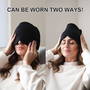 LABOT Headache Hat for Migraine 360° Full Surround Coverage Headache Hat Wearable Migraine Ice Head Wrap with No Velcro for Puffy Eyes Tension Sinus & Stress Relief