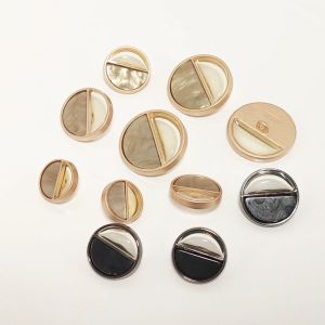 Set 5 nút áo kim loại thời trang mới vòng tròn lặp dành cho áo dạ áo vest sơ mi 1211 15mm 20mm #ssl_accessories