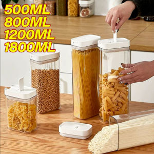 YESPERY Pasta Storage Box Transparent Plastic Grain Seal Tank Spaghetti Storage Container Moisture-Proof Snack Jar Kitchen Food Tank
