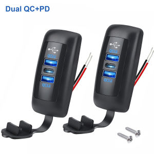 Kebidumei | 1/2pcs 12V RV USB Outlet Type-C PD3.0 & Dual QC3.0 Car USB Socket Quick Charge Adapter Universal Auto Charger for Marine ATV