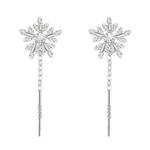 Lnieer | Pure Silver Tassel Earrings Female Elegant Ear Jewelry
