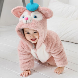 Japanese Stelu Super Cute Baby Jumpsuit Autumn Winter Cotton-Padded Coat Male and Female Baby Thick Winter Clothes Kids Going out Outwear