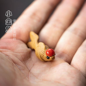 Miniature Purple Clay Tea Pet Ornament Lucky Goldfish Multi-color Cute And Lovely Tea Plaything Cultivable Country Style