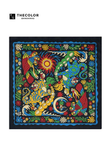 Blue Cotton Bandana Square Scarf Multifunctional Motorcycle Riding Mens Style Retro Y2K Hoodie Hip Hop Face Cover Accessory