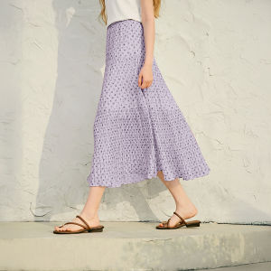 XIANGYING | White Chiffon Long Skirt