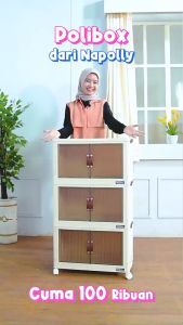 Lemari Pakaian Plastik Lipat NAPOLLY POLIBOX 2 3 4 5 Susun Transparant Putih