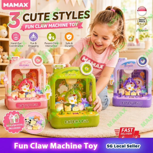 MAMAX🔥NEW🔥【SG Ready Stock】Large Kids Claw Machine Toy with Lights & Sound★60s Countdown✅3 Cute Colours✅10 Plush Toys&10 Capsule Balls Included✅