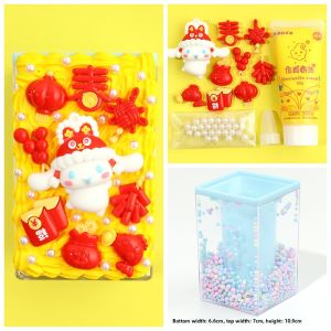 New Year Dream Colorful Ball Pen Holder DIY Material Kit Set for Students Children Handmade Gift Cartoon Style Learning Supplies