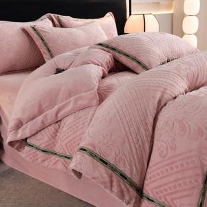 Double-sided Fluffy Warm Stereoscopic Embroidery Milk Velvet Four-piece Set