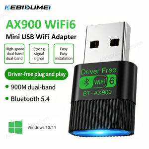 Kebidumei | KEBIDUMEI AX900 USB WiFi 6 Bluetooth5.4 Adapter Dual Band 2.4G&5GHz USB Network Wireless WiFi Receiver Driver Free For Win 10/11
