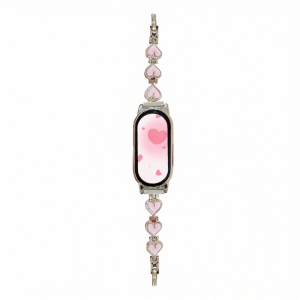YUNDINGCHUANGXIANG | Metallic Small Aesthetic Heart Charm Bracelet Compatible Mi Band NFC