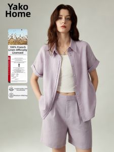 YAKEJIA | Purple Breathable Short-Sleeve Shirt