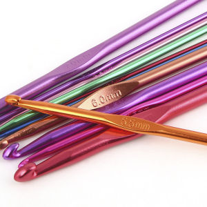 Talao Multicolor Aluminum Crochet Hooks Knitting Needles Craft Yarn Length 15cm Width 2mm-6mm
