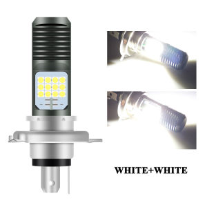 KEVANLY | 1pc Motorcycle H4 HS1 BA20D P15D Headlight Bulbs 3030 24MSD LED Light Dual Color White Yellow For ATV Moped Bike Plug And Play