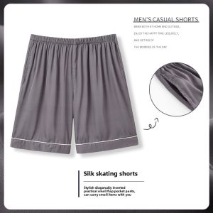 Miiow | Mens Ice Silk Sleepwear Loose Comfortable Soft Breathable Summer Home Pants Catman 2025 New Style Casual Leisure Shorts