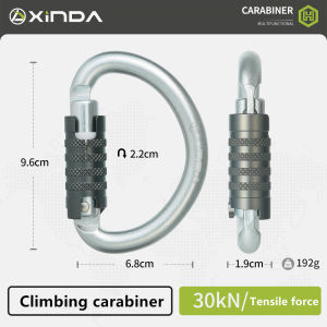 Xinda | Xinda 30KN Three-stage Auto Lock Outdoor Professional Climbing Carabiner Oval Steel Hooks