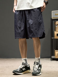 กางเกงขาสั้นผ้าไหมน้ำแข็งสำหรับผู้ชาย ฤดูร้อน บาง แห้งเร็ว ชายหาด 5 นิ้ว กางเกงขายาวลำลอง สีสันสดใส กางเกงขายาวแบบลำลอง