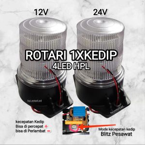 LAMPU ROTARY BLITZ PESAWAT 1X KEDIP BISA DI ATUR KECEPATAN KEDIP LAMPU 12VOLT & 24VOLT CAR