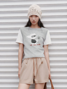 Semir | Womens Autumn Fake Layer Knitted Sweater Dog Pattern
