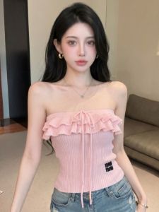 GUZILIAN | Flirty and Sweet Off-Shoulder Backless Cropped Blouse