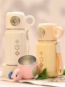 New 2025 Stainless Steel 316 Insulated Water Bottle Ladies High Aesthetic Value Tea Brewing Straw Cup Mens with Tea Separator Cup