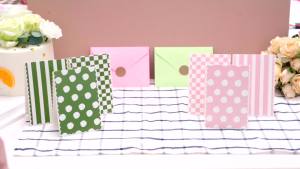 64Pcs Blank Pink&Green Cards with Envelopes 3.5x5 InchStriped Christmas Greeting CardsSage Green Striped Notes for Baby Bridal ShowerWedding Personalized Thank You Note Graduation