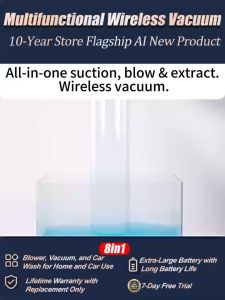 Pembersih Vakum Kereta Tropicana 360 Car Vacuum Cleaner Cordless Powerful 95000Pa Car Vacuum Cleaner Wireless Car Vacuum Cordless Mini Vacuum Kereta Handheld Air Blower Duster For Car Home 吸塵機 吸尘器 鼓风机