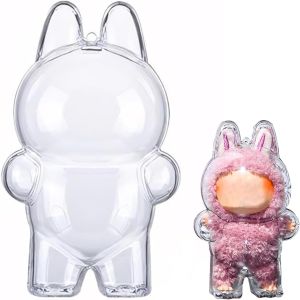 V1 V2 V3 V4 Case For LabubuProtective Keychain for Doll Have a Seat Transparent PVC Case Doll Protector Cover and Dust Cover