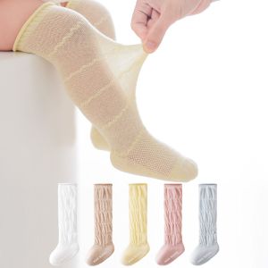Summer Baby Hollow Out Long Socks Breathable Mesh Cotton Princess Knee High Sock Spanish Style Thin Non-slip Newborn Socks 0-5Y