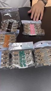 Combo 8 Kẹp inox đầu bọc PVC nhiều màu lựa chọn cần thiết trong mọi gia đình