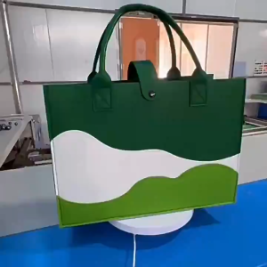 Spliced Felt Handbags Large Capacity Felt Shopping Bag Beach Tote Bag Trap