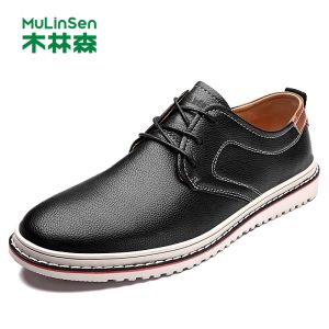 Breathable Leather Mens Casual Shoes Business Versatile Flat Heel round Toe Rubber Outsole Comfortable All-Match Autumn New Arrival