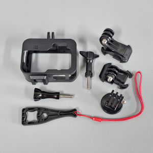 เคสกรอบป้องกันสำหรับกล้องแอคชั่น GoPro Hero 13/12/11/10/9 สีดำ ฝาครอบขอบตัวกล้อง พร้อมขายึดสำหรับอุปกรณ์เสริม GoPro Hero 13