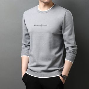 ROMON | Romon Mens Overhead Sweatshirt Spring Summer Print Long Sleeve Round Neck Loose Fit Base Shirt Casual Fashionable T-shirt