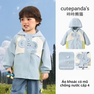 CUTEPANDAS | Áo Khoác Nữ Bé Gái Chống Thấm Nước Cấp 4 Mùa Thu