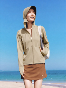 Beneunder | Womens Loose Ice Silk Sun Protection Outerwear Breathable Skin Shirt Long Sleeve Zipper Closure Outdoor Coat