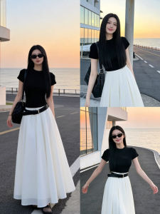 SUHUIQIAN | Slim A-line Long Skirt for Petite Women