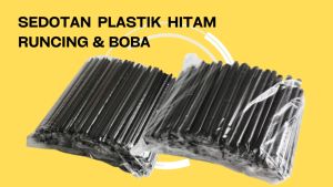 Sedotan Plastik Hitam Steril Ukuran 6mm x 20cm - Food Grade, Isi 300 Pcs - Cocok untuk Minuman