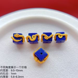 Natural Lapis Lazuli Snake Pendant S925 Silver Gold Plated Cube Sugar Snake Wrapped Wealth Symbol Blue Burnt Zodiac Snake Jewelry
