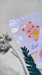 Ziplock Bag Cookies | Plastik Kantong Biskuit Permen | Ziplock Makanan Beruang | Pouch Kemasan Snack | Ziplock Kue Kering Motif Lucu